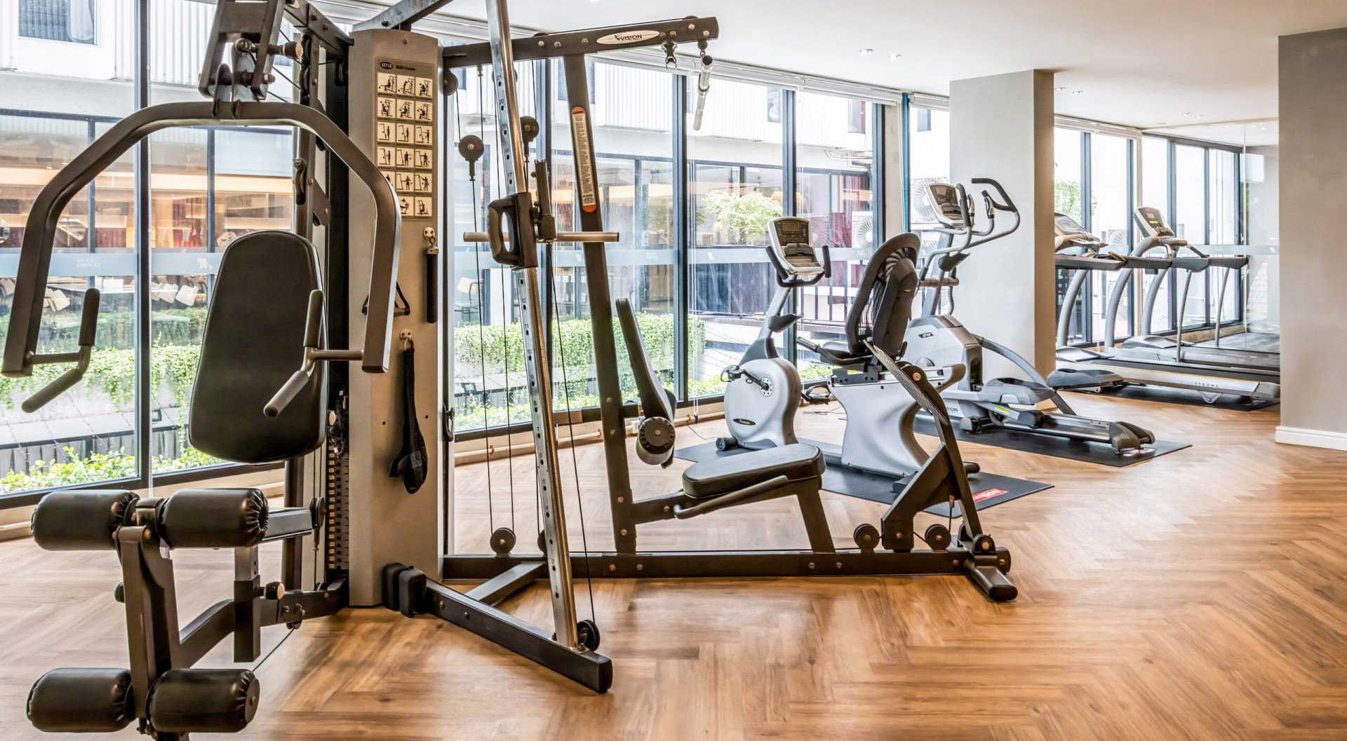 Modern fitness center at Red Crocodile Hotel near BITEC Bangna